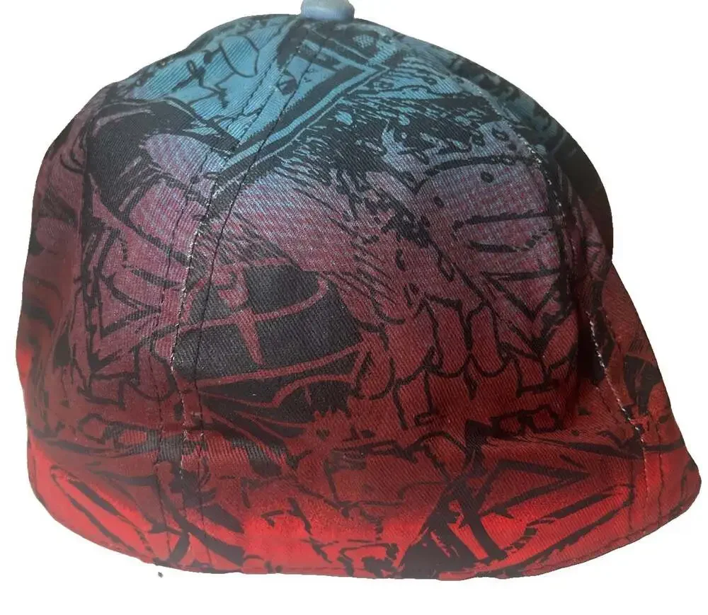 VTG Superman DC Comics Hat Ball Cap Adult Medium Flat Bill Red Blue Graphic RARE